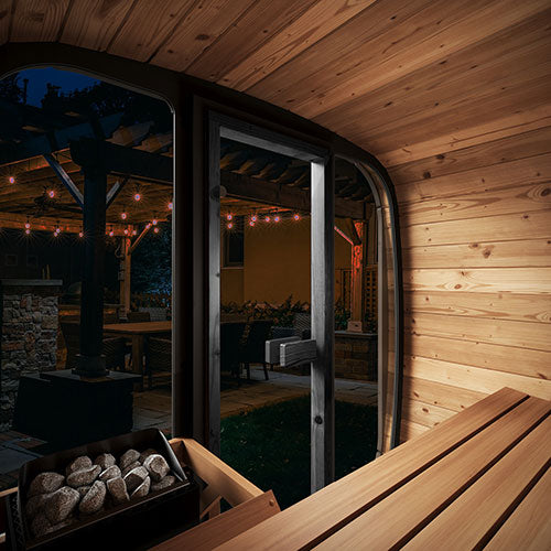 SaunaLife Model CL4G Cube-Series Traditional Outdoor Home Sauna Kit, Up to 3 Persons