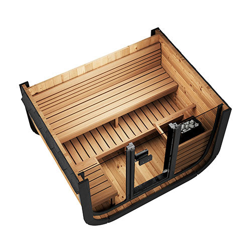 SaunaLife Model CL5G – Cube-Series Traditional Outdoor Home Sauna Kit, Up to 4 Persons