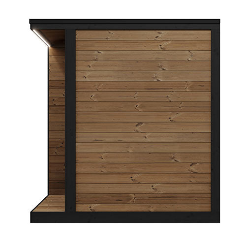 SaunaLife GL4 Outdoor Traditional Sauna Kit – Garden Luxury-Series Cabin with Nordic Thermo-Spruce, LED Lighting & Full Glass Front