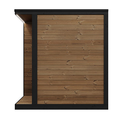 SaunaLife GL4 Outdoor Traditional Sauna Kit – Garden Luxury-Series Cabin with Nordic Thermo-Spruce, LED Lighting & Full Glass Front