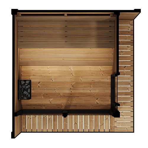 SaunaLife GL6 Outdoor Traditional Sauna Kit – Garden Luxury-Series Cabin with Nordic Thermo-Spruce, LED Lighting & Full Glass Windows