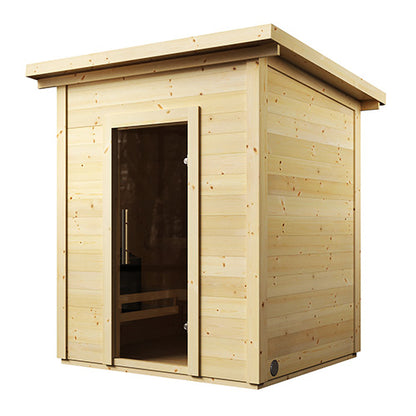 SaunaLife Model G2 Garden-Series Traditional Outdoor Home Sauna Kit w/ LED Lighting | 4 Person