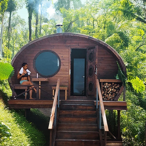 SaunaLife Model G11 – Garden-Series Traditional Outdoor Home Sauna Kit | 2-Room | Up to 8 Persons