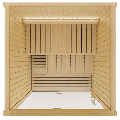 SaunaLife Model X2 XPERIENCE Series Traditional Indoor Sauna Kit w/ LED Lighting | Glass Front | 1-2 Person