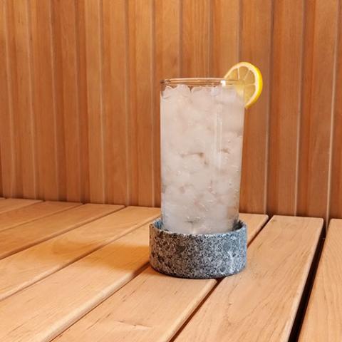 SaunaLife Coaster – Engraved Logo, Finnish Carelian Soapstone