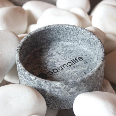SaunaLife Coaster – Engraved Logo, Finnish Carelian Soapstone
