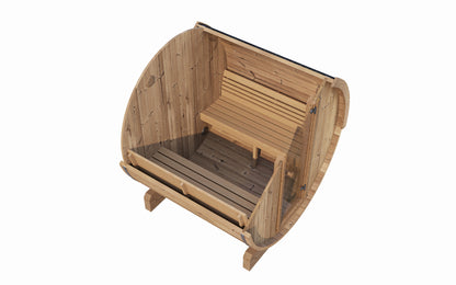 SaunaLife Model E7 Outdoor Traditional Barrel Sauna | ERGO Series | 4-Person
