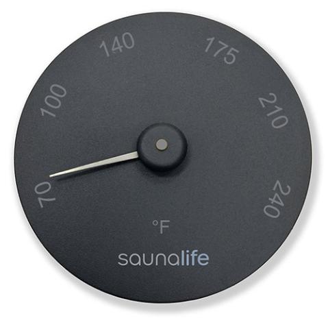 SaunaLife SaunaGear Fahrenheit Thermometer – Round, Black