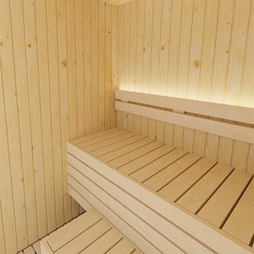 SaunaLife Model X2 XPERIENCE Series Traditional Indoor Sauna Kit w/ LED Lighting | Glass Front | 1-2 Person