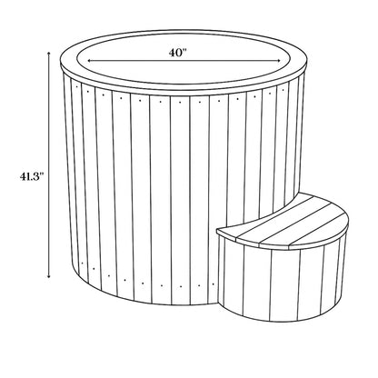 SaunaLife Model S1 immersion tub - dimension drawing