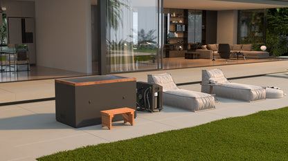 State-of-the-art cold plunge pool 
Premium Pacific Cedar and stainless steel exterior for durability and elegance.
Sleek 316 stainless steel interior for a premium look and feel.
Spacious ergonomic design (50” L x 32.5” W x 31.5” H) for comfortable sessions.
Includes cedar step and custom cover with child safety latches.
Optional WiFi-enabled chiller offers cold (down to 37°F/3°C) heat therapy.
Seamless integration with advanced temperature control  via smartphone app.
Built for durability,1-year warranty