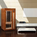 Sauna Plunge Direct-Golden Designs Inc.-DYNAMIC Low EMF-Far Infrared Sauna Barcelona Edition-DYN-6106-01 Compact 1-2 person infrared sauna, natural hemlock wood, Bluetooth sound system, LED control panels, 6 low-EMF heating panels, tempered glass door, chromotherapy lighting with Red Light Therapy (2024 models), 120V/15amp, easy assembly.