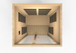 Sauna and Plunge Direct- Golden Designs-DYNAMIC Santiago Low EMF FAR Infrared Indoor Sauna DYN-6209-01 2_Person Natural Hemlock Wood Model: DYN-6209-01 wood, 46" x 40" x 75" exterior, Bluetooth music system, LED control panel, 7 carbon low EMF heaters, tempered glass door, chromotherapy lighting, and roof vent
