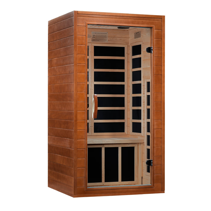 BEST SELLER! DYNAMIC "Avila" Low EMF FAR Infrared Indoor Sauna  | Model: DYN-6103-01 | 1-2 Person | Natural Hemlock Wood | Home Spa