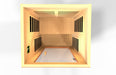 Avila 1-2 Person Low EMF FAR Infrared Sauna, perfect for a cozy retreat. Compact unit with dimensions 39" x 36" x 73", ideal for 1 person. Features Bluetooth music system, 7 carbon low EMF heat emitters, natural hemlock wood construction, and tempered glass door. Includes LED control panel and interior chromotherapy lighting. Sauna weight: 250 lbs, shipping weight: 285 lbs, ships in 1 box.
interior: nterior dimensions (WDH): 36" x 32" x 67"