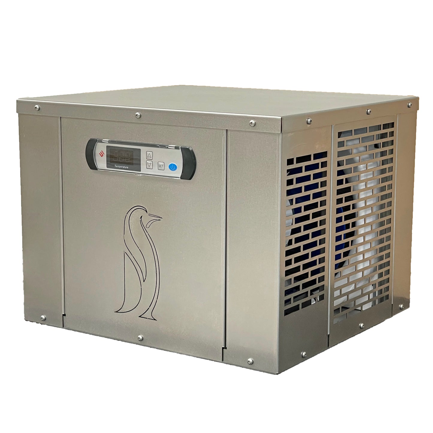 
Sauna and Plunge Direct-Penguin Chillers- Cold Therapy and Chiller Tub
Plug & Play – No tools required
3/4HP chiller
150 micron washable / reusable filter
Quick Connect hoses
1 Year Product Warranty
Proudly made in the USA
Chiller Specs:
3/4HP High Efficiency Chiller
65 dBA
110 – 120 Volts / 450 Watts / 3.9 Amps
14”W x 20”D x 12”H
52 Pounds
Built in Pump
10′ power cord with GFCI protection
Rain Proof