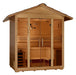 Sauna and Plunge Direct-Vorarlberg- Outdoor5-person capacity
100% natural Canadian hemlock with waterproof exterior stain
Interior chromotherapy and accent lighting
Exterior overhang accent lighting
LED control panel with FM station & Bluetooth
Built-in speakers, sandglass, bucket, scoop
Harvia "WALL" 8KW traditional sauna stove
Electrical: 240V/40AMP (stove), 120V/15AMP (lights & music)
Dimensions (W x D x H): 98.9" x 72.6" x 97.4" (with overhang)
Weight: 1010 lbs (assembled), 1120 lbs (shipping, 10 boxes)