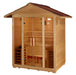 Sauna and Plunge Direct-Vorarlberg- Outdoor5-person capacity
100% natural Canadian hemlock with waterproof exterior stain
Interior chromotherapy and accent lighting
Exterior overhang accent lighting
LED control panel with FM station & Bluetooth
Built-in speakers, sandglass, bucket, scoop
Harvia "WALL" 8KW traditional sauna stove
Electrical: 240V/40AMP (stove), 120V/15AMP (lights & music)
Dimensions (W x D x H): 98.9" x 72.6" x 97.4" (with overhang)
Weight: 1010 lbs (assembled), 1120 lbs (shipping, 10 boxes)