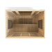 Sauna and Plunge Direct-Golden Designs Inc-DYN-6440-01 Dynamic Low EMF Far Infrared Sauna Bergamo 
4-person
Exterior Dimensions (WDH): 70" x 42" x 75" (add 4.3" for roof overhang)
Interior Dimensions (WDH): 66" x 38" x 69"

 Bluetooth capability, 2 dynamic speakers (pre-amp, no radio)
 Interior and exterior LED
 Natural hemlock wood 
 120V/20amp (consult a certified electrician)
Assembly: Clasp together
8 Carbon Low EMF heat panels
Tempered glass, Chromotherapy, red light therapy,roof vent