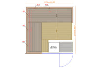 Thermasol Astra Glass & Wood Corner, 3–4 Person - Indoor Traditional Sauna
