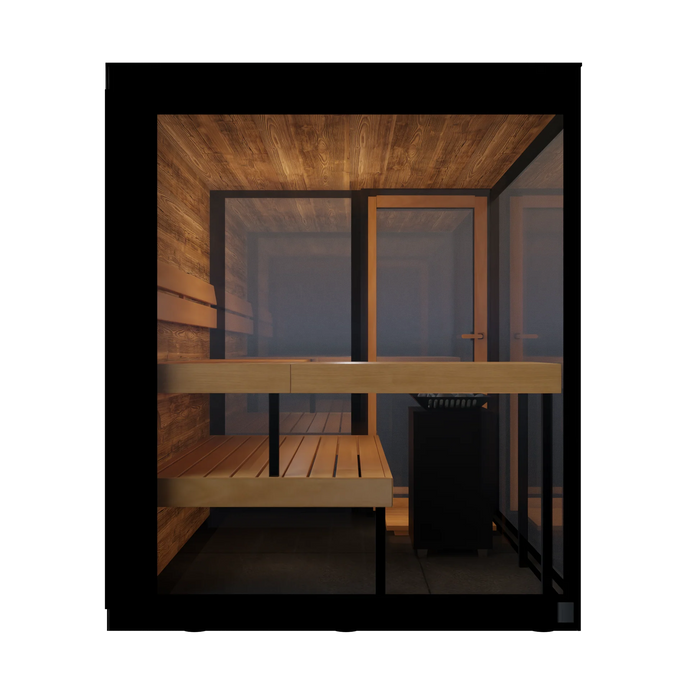 Thermasol Vue Front Panoramic Glass, 3–4 Person - Outdoor Traditional Sauna