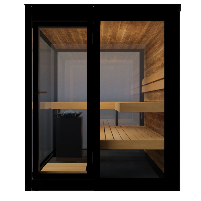 Thermasol Vue Front Panoramic Glass, 3–4 Person - Outdoor Traditional Sauna