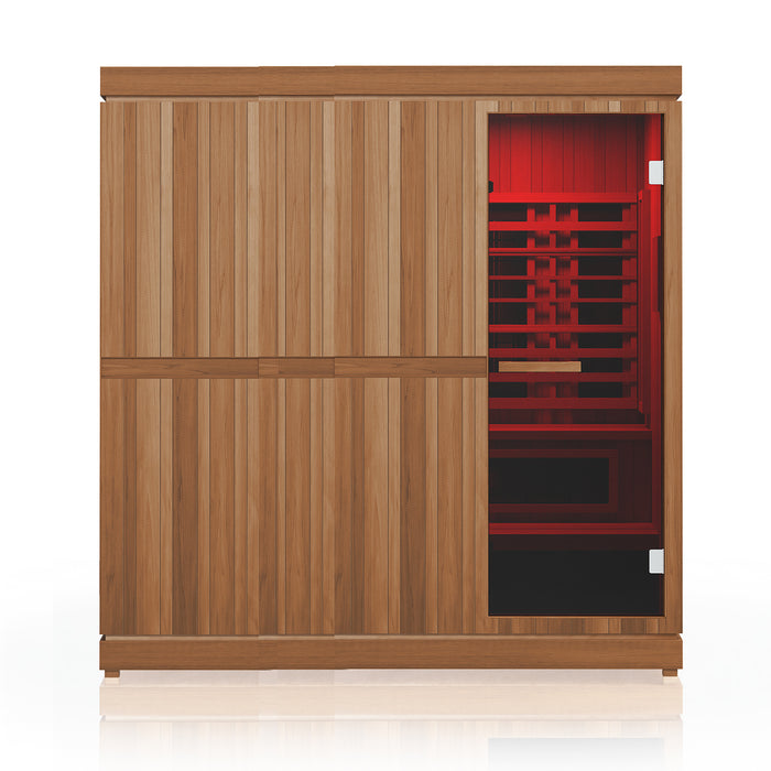 Finnmark FD-5 Trinity XL Hybrid Infra-Steam Indoor Sauna – 4 Person Home Sauna with Infrared, Steam & Red Light Therapy
