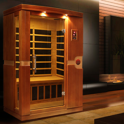DYNAMIC "Venice" Elite Ultra Low EMF (Under 3MG) FAR Infrared Indoor Sauna | DYN-6210-01 Elite | 2 Person | Natural Canadian Hemlock | Home Spa