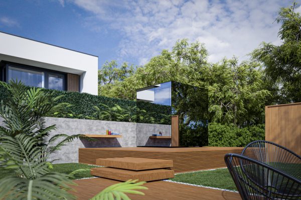 Thermasol Vue Front Panoramic Glass, 3–4 Person - Outdoor Traditional Sauna