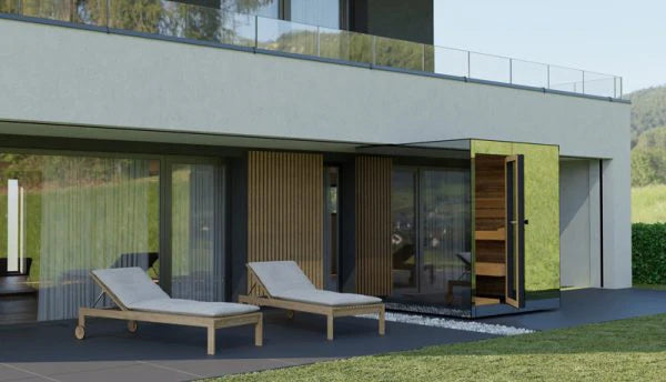 Thermasol Vue Front Panoramic Glass, 3–4 Person - Outdoor Traditional Sauna