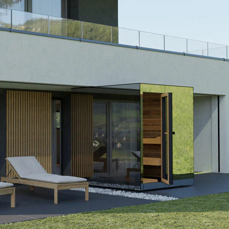 Thermasol Vue Front Panoramic Glass, 3–4 Person - Outdoor Traditional Sauna