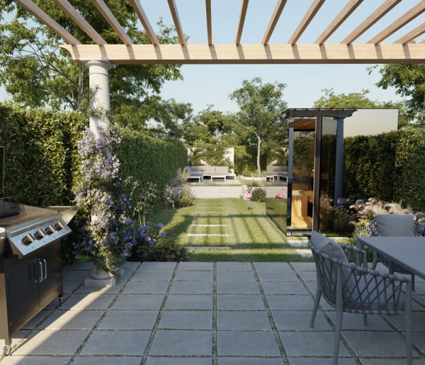 Thermasol Vue Front Panoramic Glass, 3–4 Person - Outdoor Traditional Sauna