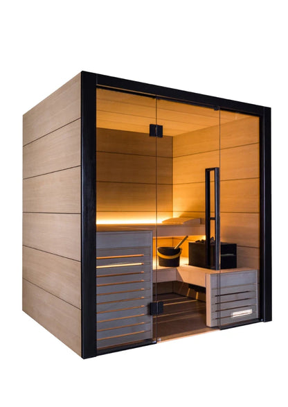 Harvia Fuji Onyx Trim & Oak Hardwood, 2–5 Person - Indoor Traditional Sauna