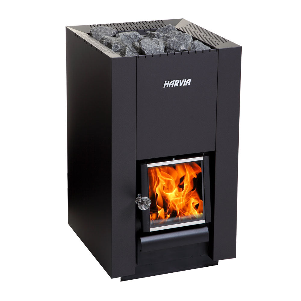 Configuration · Harvia Linear 16 Black – Linear Series 17.9kW Wood Sauna Stove ($961)