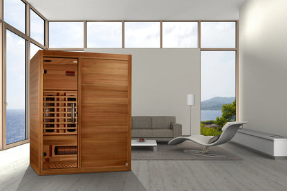 PRE-ORDER AUGUST 2026: Maxxus "S-Line" Full Spectrum Near Zero EMF Indoor Infrared Sauna | MX-S306-01-FS-PC | 3 Person | Natural Hemlock Wood | Home Spa