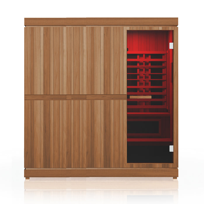Finnmark FD-5 Trinity XL Hybrid Infra-Steam Indoor Sauna – 4 Person Home Sauna with Infrared, Steam & Red Light Therapy