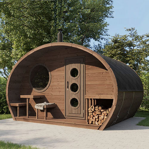 PRE-ORDER JULY 2026:  SaunaLife Model G11 – Garden-Series Traditional Outdoor Home Sauna Kit | 2-Room | Up to 8 Persons