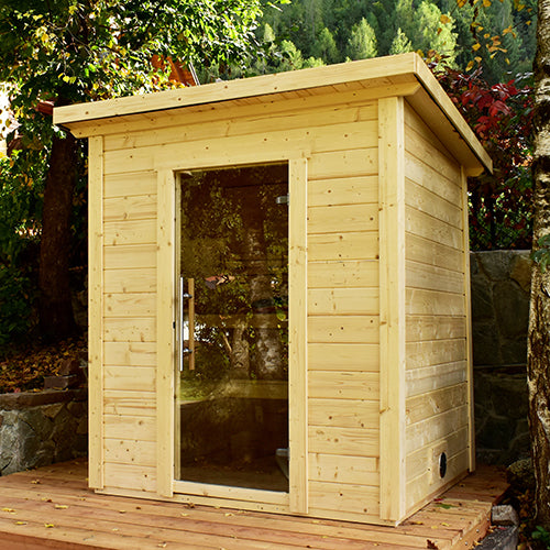 PRE-ORDER JUNE 2026:  SaunaLife Model G2 Garden-Series Traditional Outdoor Home Sauna Kit w/ LED Lighting | 4 Person