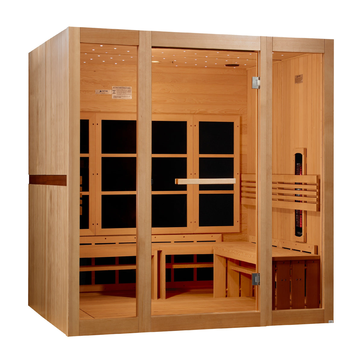 Golden Designs Catalonia | 8-Person Full Spectrum Infrared Indoor Sauna | GDI-6880-03 FS | Canadian Hemlock