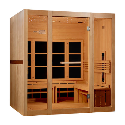 Golden Designs Catalonia | 8-Person Full Spectrum Infrared Indoor Sauna | GDI-6880-03 FS | Canadian Hemlock