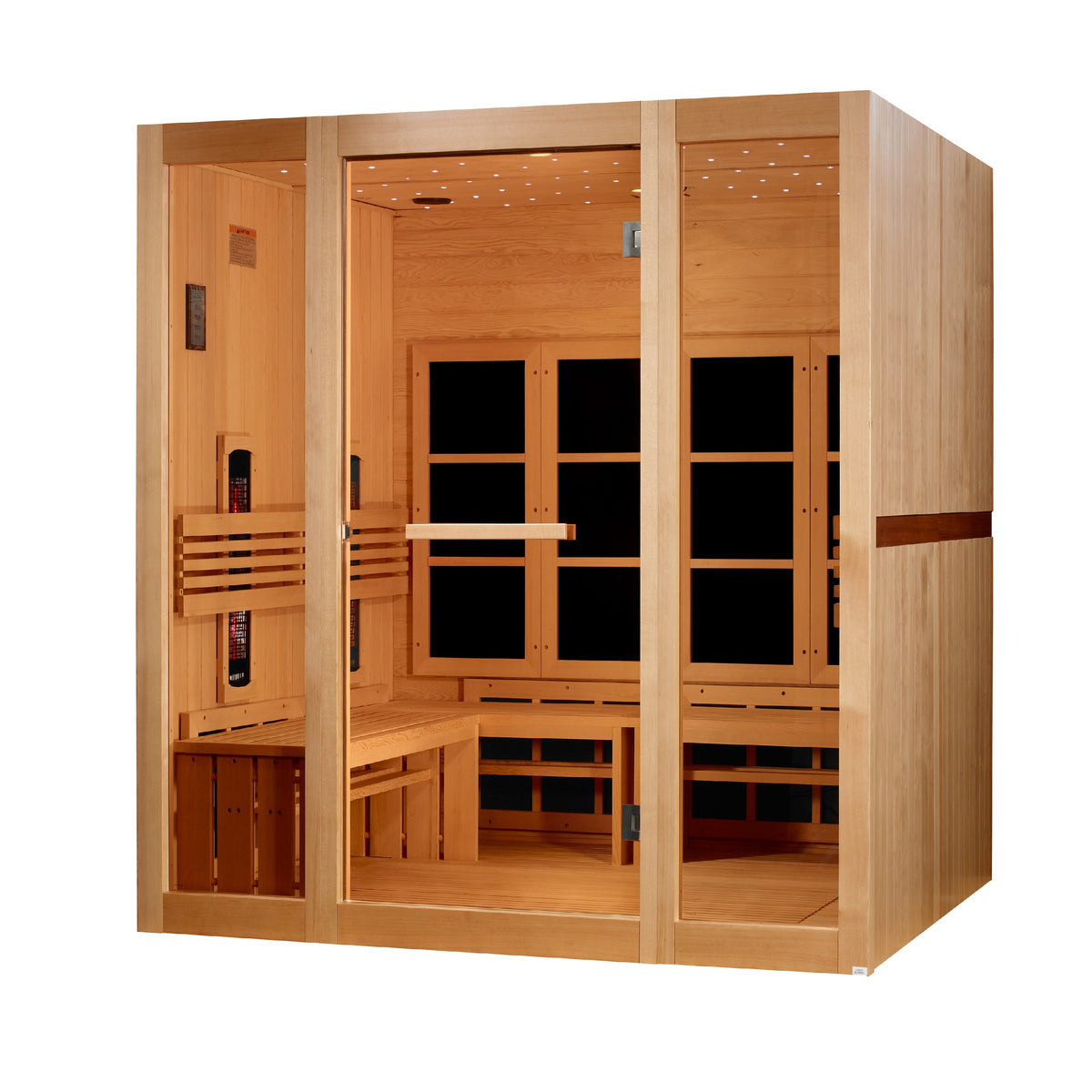 Golden Designs Catalonia | 8-Person Full Spectrum Infrared Indoor Sauna | GDI-6880-03 FS | Canadian Hemlock