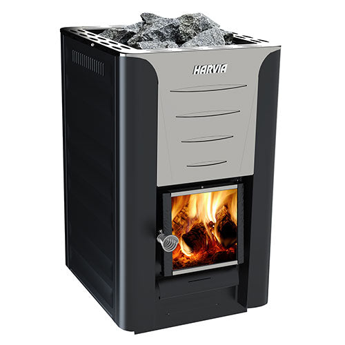 Harvia Pro 20 BK Wood-Burning Sauna Stove – 24kW - Complete Package for Large Traditional Saunas