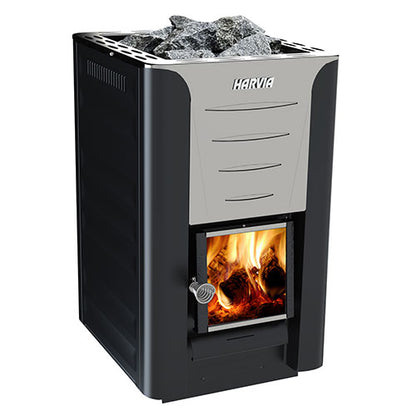 Harvia Pro 20 BK Wood-Burning Sauna Stove – 24kW - Complete Package for Large Traditional Saunas