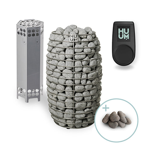 HUUM HIVE Mini electric sauna heater package with stones and UKU controller