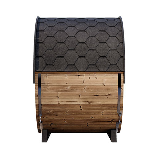 PRE-ORDER MAY 2026:  SaunaLife Model EE6G Traditional Outdoor Barrel Sauna | Ergo Elegance Series | Glass Front | 4-Person
