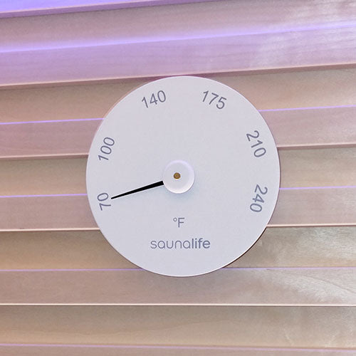 SaunaLife Accessory Package 4 Wooden 1-Gallon Sauna Bucket Set with Wood Ladle and Thermometer