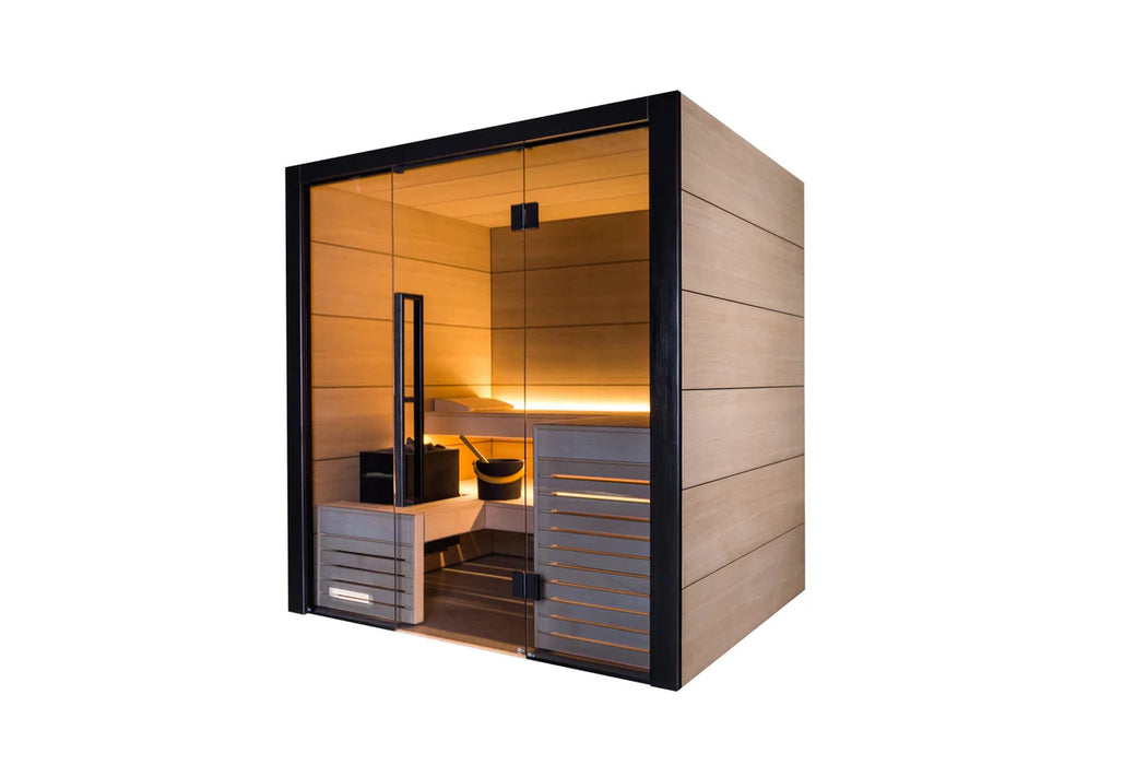 Harvia Fuji Onyx Trim & Oak Hardwood, 2–5 Person - Indoor Traditional Sauna