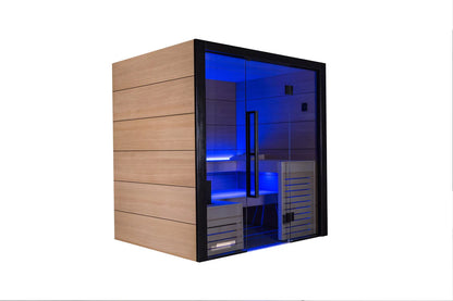 Harvia Fuji Onyx Trim & Oak Hardwood, 2–5 Person - Indoor Traditional Sauna
