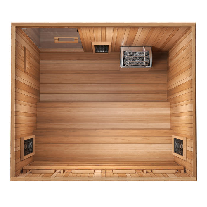 Finnmark FD-5 Trinity XL Hybrid Infra-Steam Indoor Sauna – 4 Person Home Sauna with Infrared, Steam & Red Light Therapy