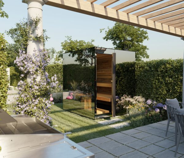 Thermasol Vue Front Panoramic Glass, 3–4 Person - Outdoor Traditional Sauna